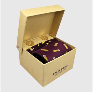 Tie, Hanky and Cufflinks Gift Set – Cartridge Wine
