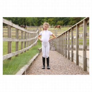 Hy Equestrian Cadiz Mizs Competition Breeches White/Silver