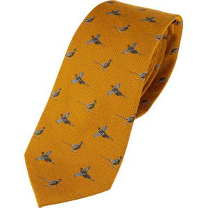Pheasant Silk Tie Mustard