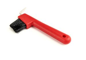 EZI-GROOM Hoof Pick/Brush Red