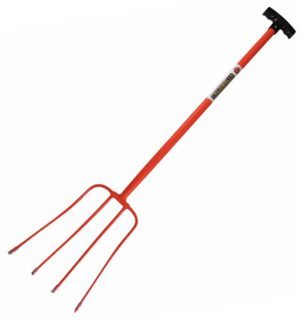 CALDWELLS 4 PRONG TUBULAR MUCK FORK Red