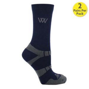 Short Bamboo Waffle Socks Navy